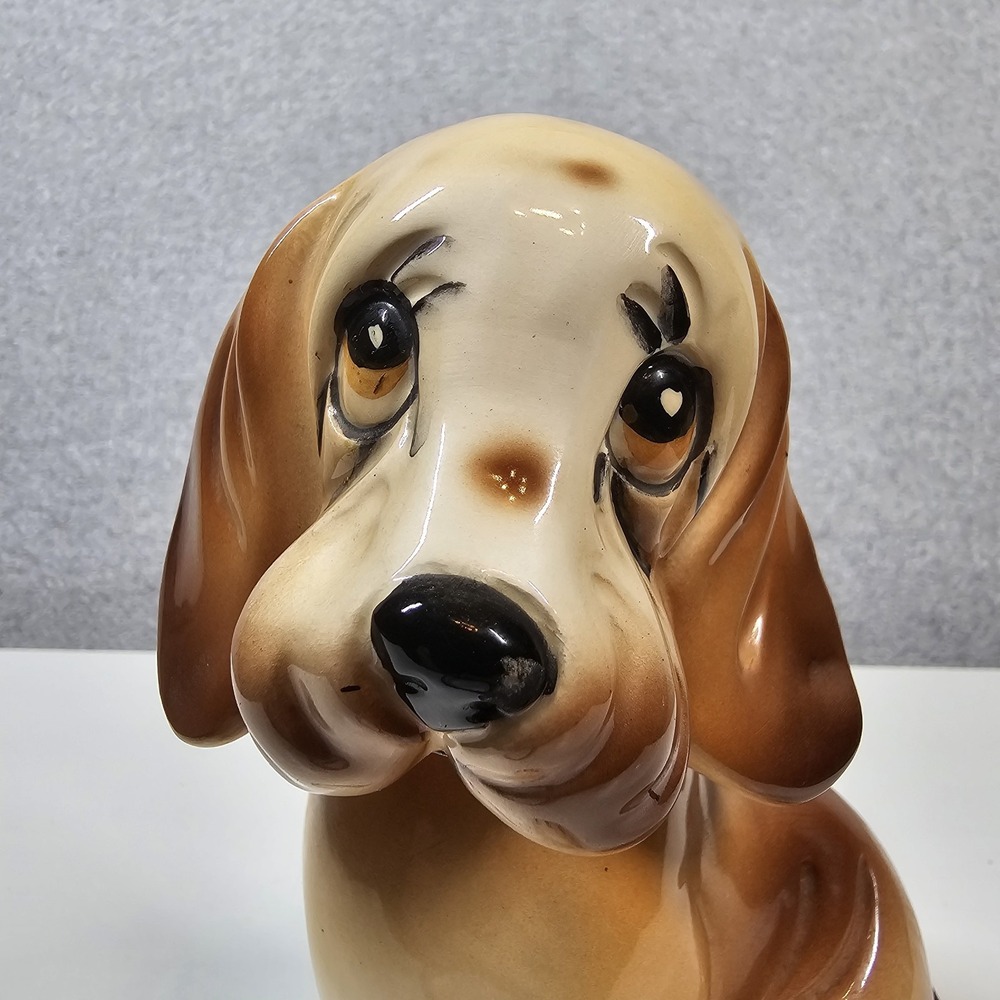 Basset Hound Dog VTG Sad Eyes Sitting Statue Figurine Japan Retro Adorable 5.5" - Picture 9 of 14